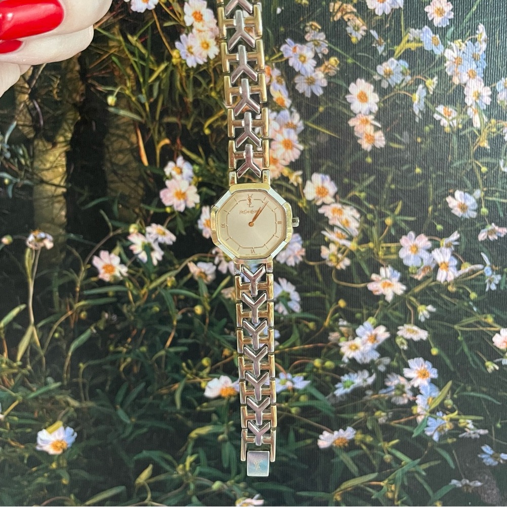 Vintage YSL two-tone octagonal watch ⏱️